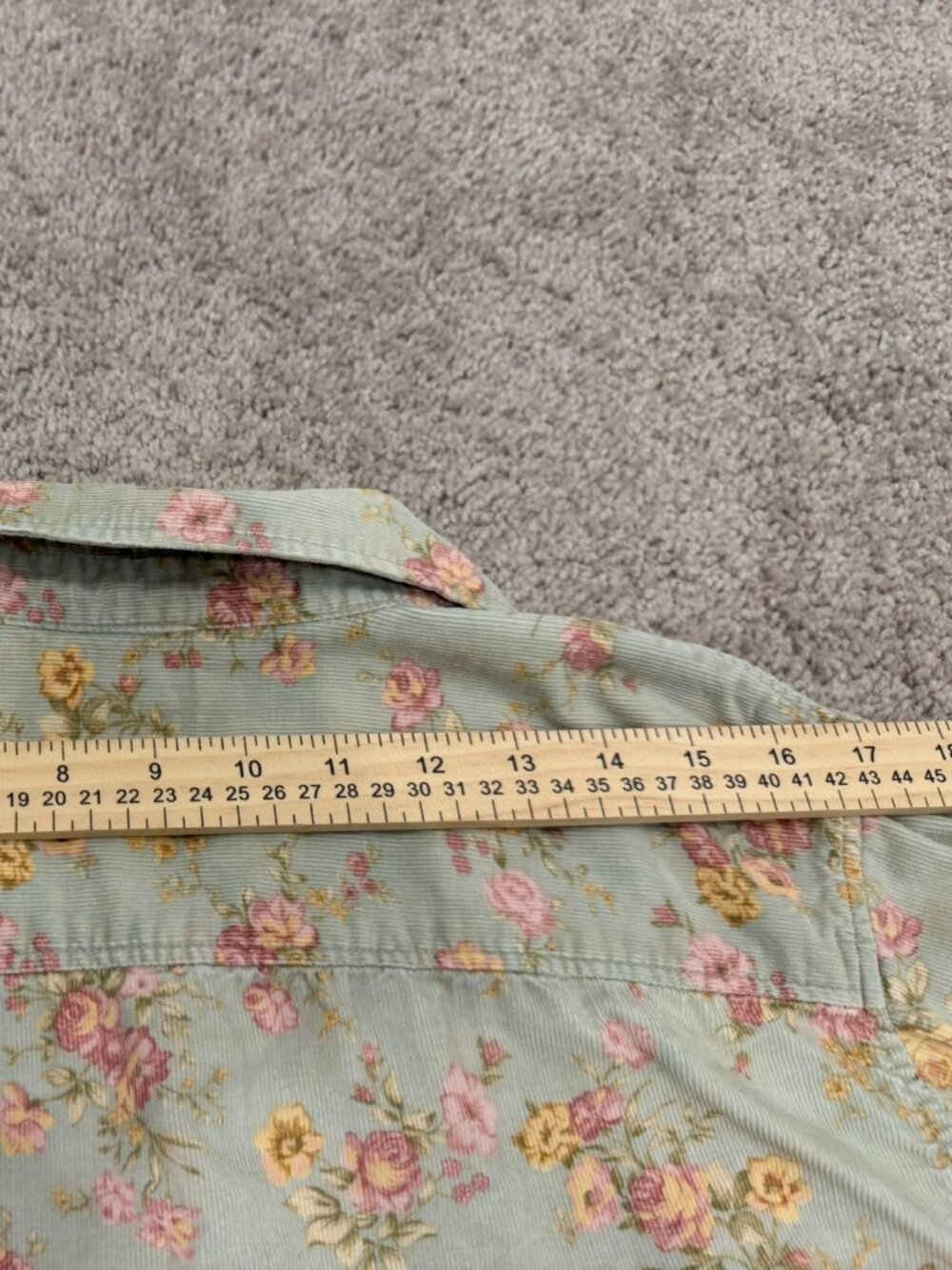 L.L. Bean Women's L Floral Corduroy Shirt Y2K 90s Cottagecore Prairie Roses - Picture 9 of 9